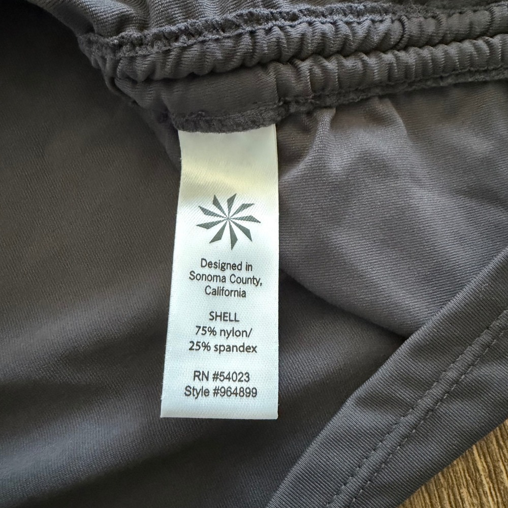 Athleta Splash Swim Skirt Womens Medium Gray Ruched Side Cinch Athletic Poolside - Picture 5 of 14